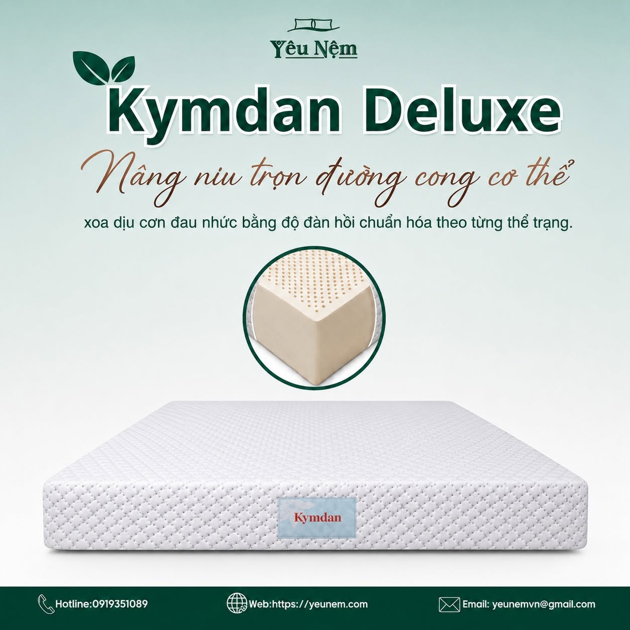 Nệm Kymdan Deluxe chính hãng